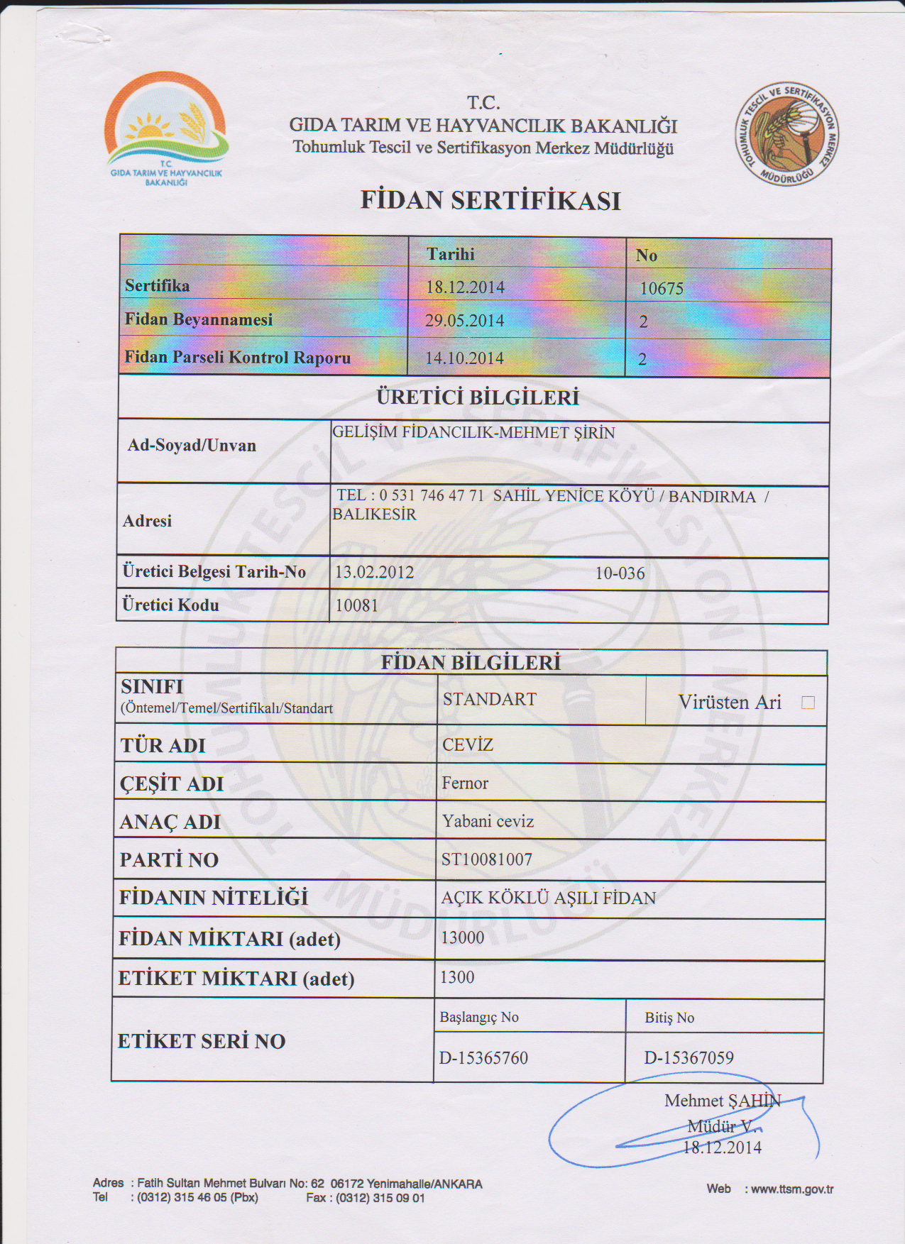 fernor sertifika
